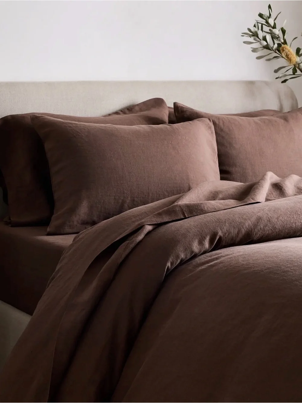 Quince NWOT European Linen Duvet Cover in Espresso King/Cal King 1108